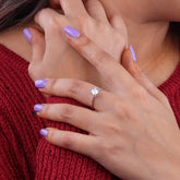 Silver High Stud Diamond Ring For Girl